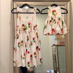 Matching mommy and me ice cream print dresses